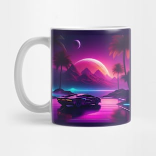 Synthwave space car Mug